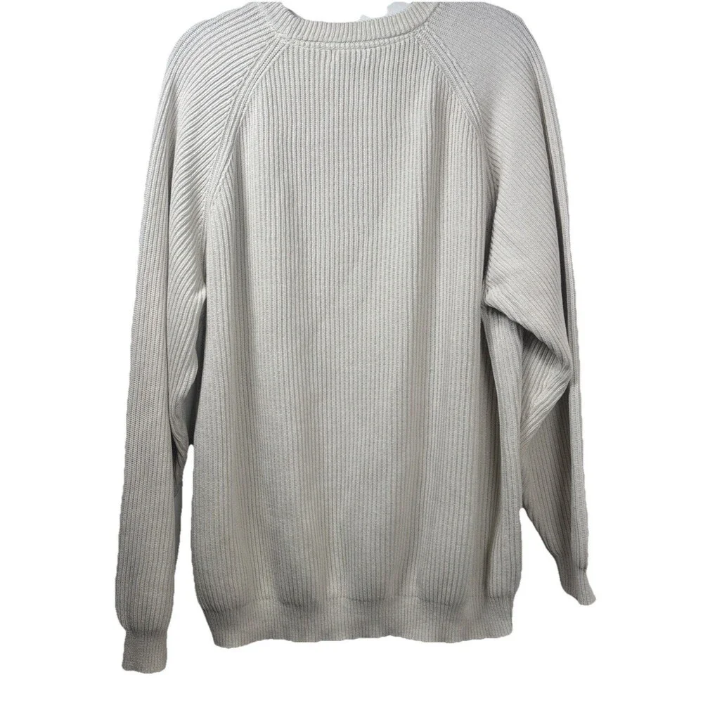 VTG 90s Rockport sweater Men's/ Unisex cream Ribbed knit 84% Cotton 16% Nylon XL
